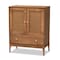 Baxton Studio Ramiel MidCentury Modern Ash Walnut Finished Wood and Rattan 1Drawer Sideboard 215-12428-ZORO - alternate 3